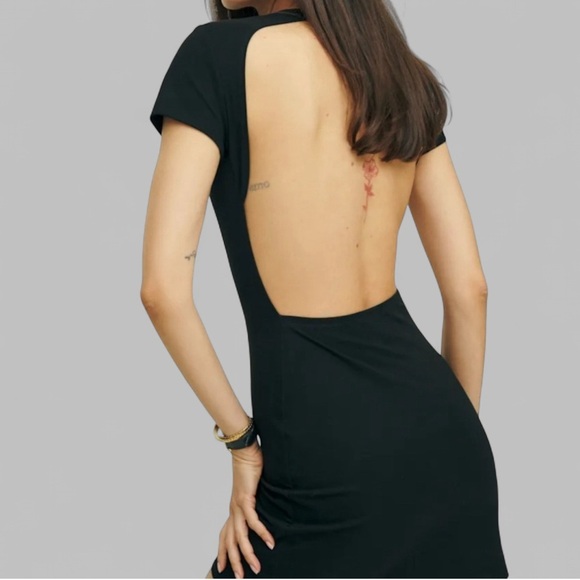 Reformation Knit mini Dress Black -Size M Retails $129.00 NWT-Christy - Picture 6 of 13
